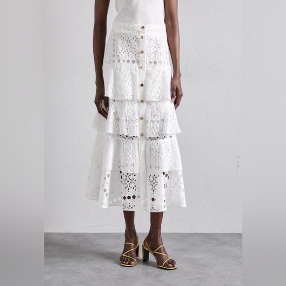 Sahara Ruffled Midi Skirt - Picture 1 of 8